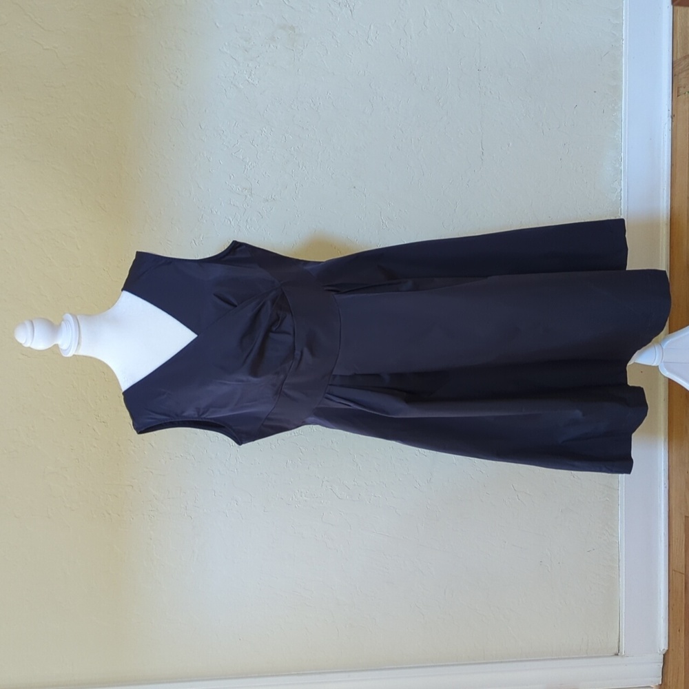 Koandaily Navy Sleeveless Double V-Neck Surplice A-Line Pleated Dress Size XXL